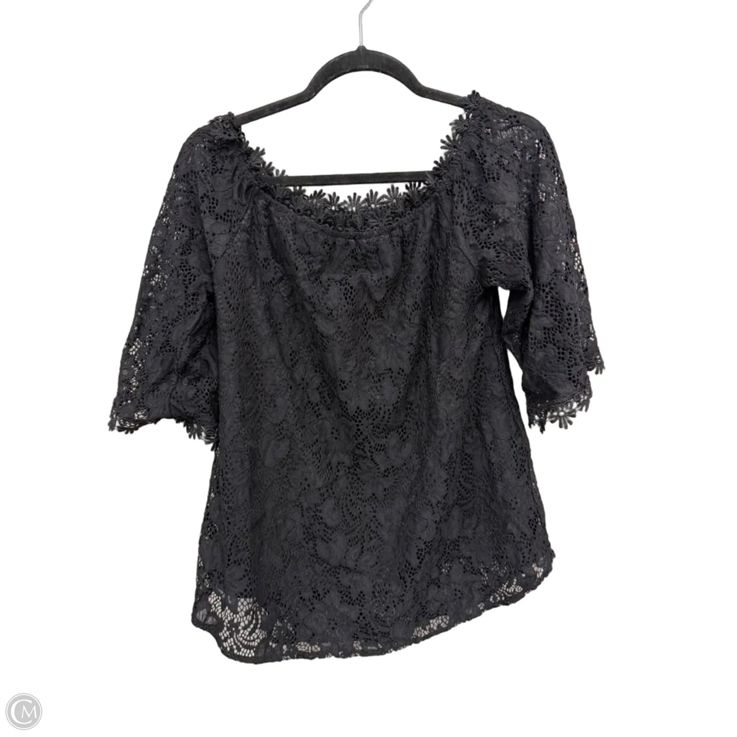 Blouse Short Sleeve By Cme In Black, Size: S