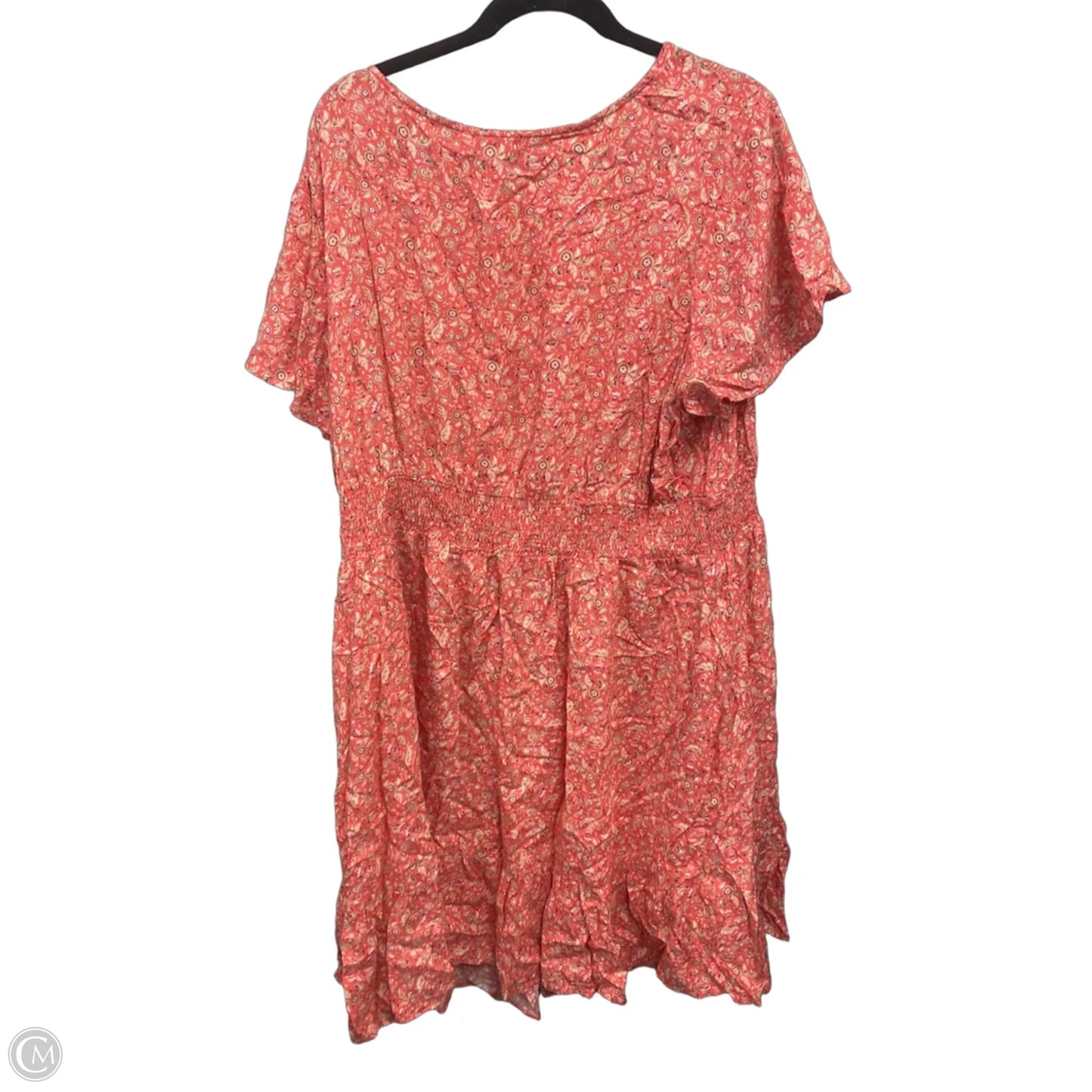 Dress Casual Short By Croft And Barrow In Cream & Pink, Size: 2x