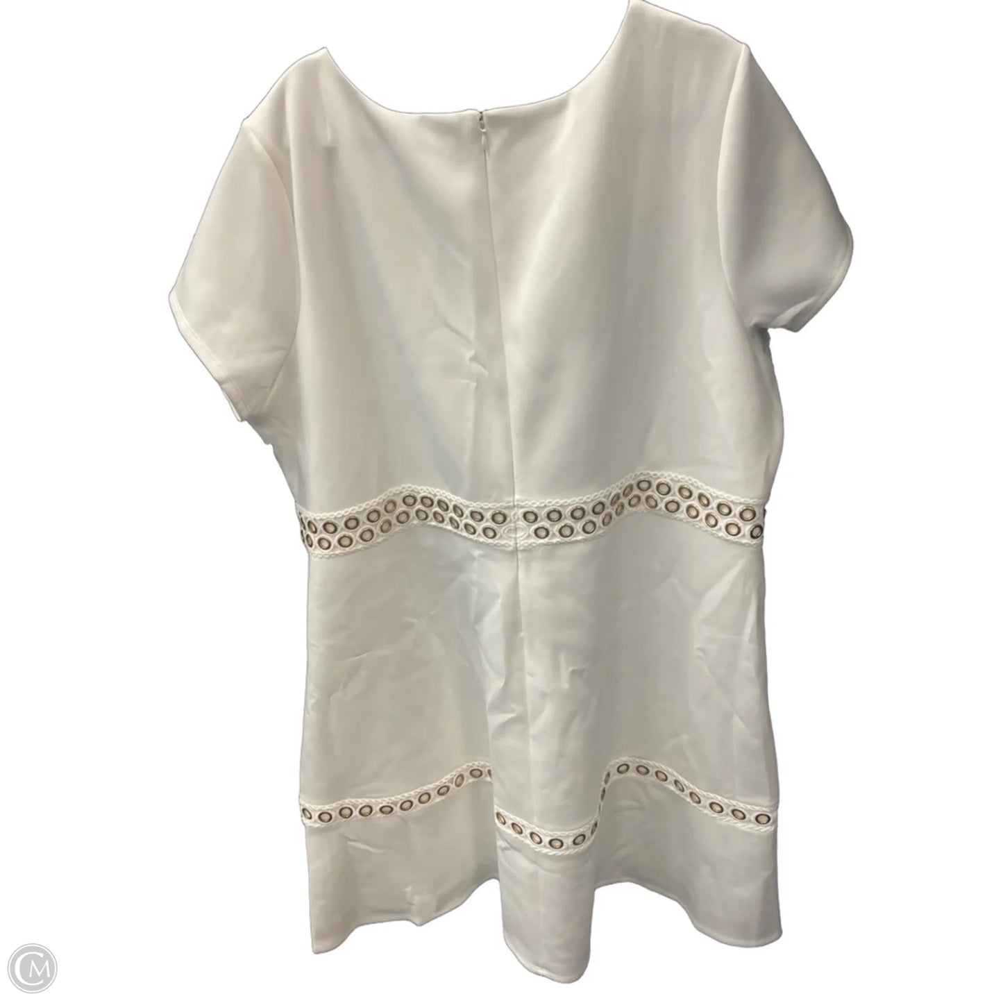 Dress Casual Midi By Cme In Gold & White, Size: 4x