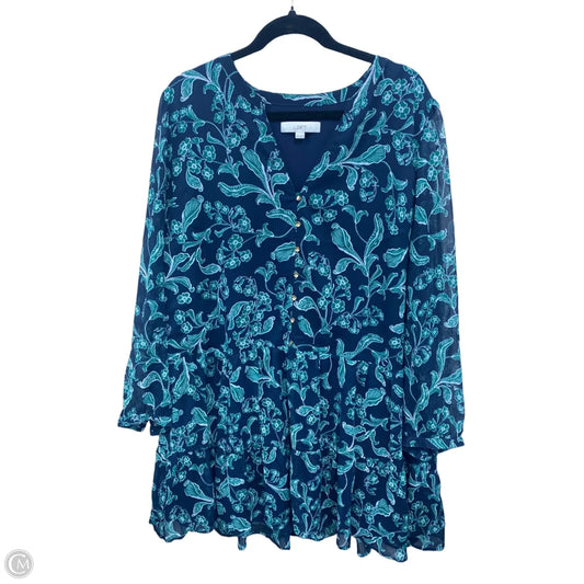 Dress Casual Short By Loft In Blue & Green, Size: Xl