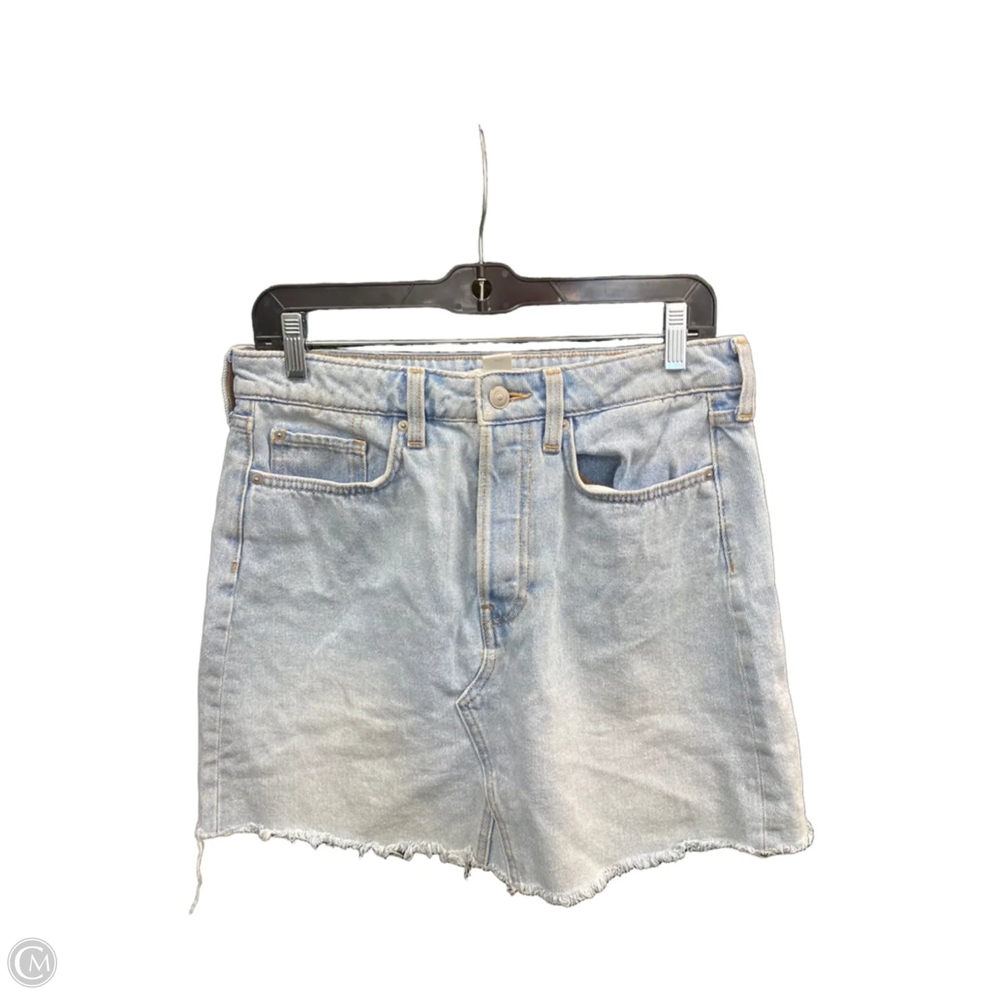 Skirt Midi By H&m In Blue Denim, Size: 8