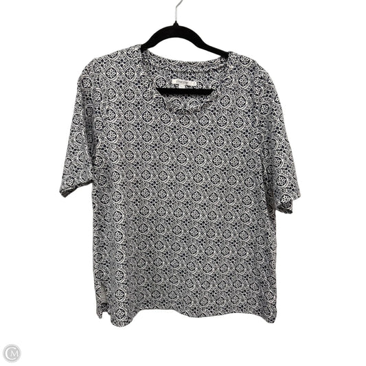 Top Short Sleeve By Chicos In Black & White, Size: L