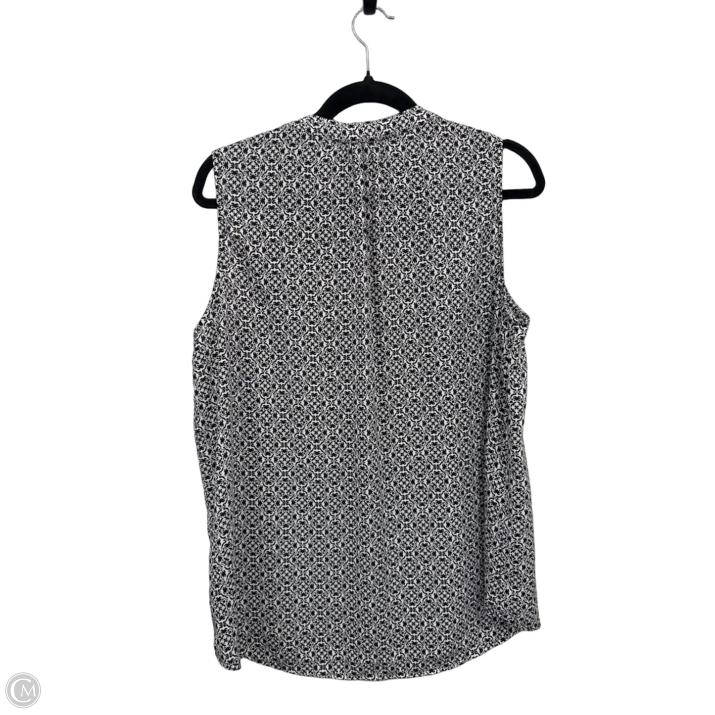 Blouse Sleeveless By Pleione In Black & White, Size: L