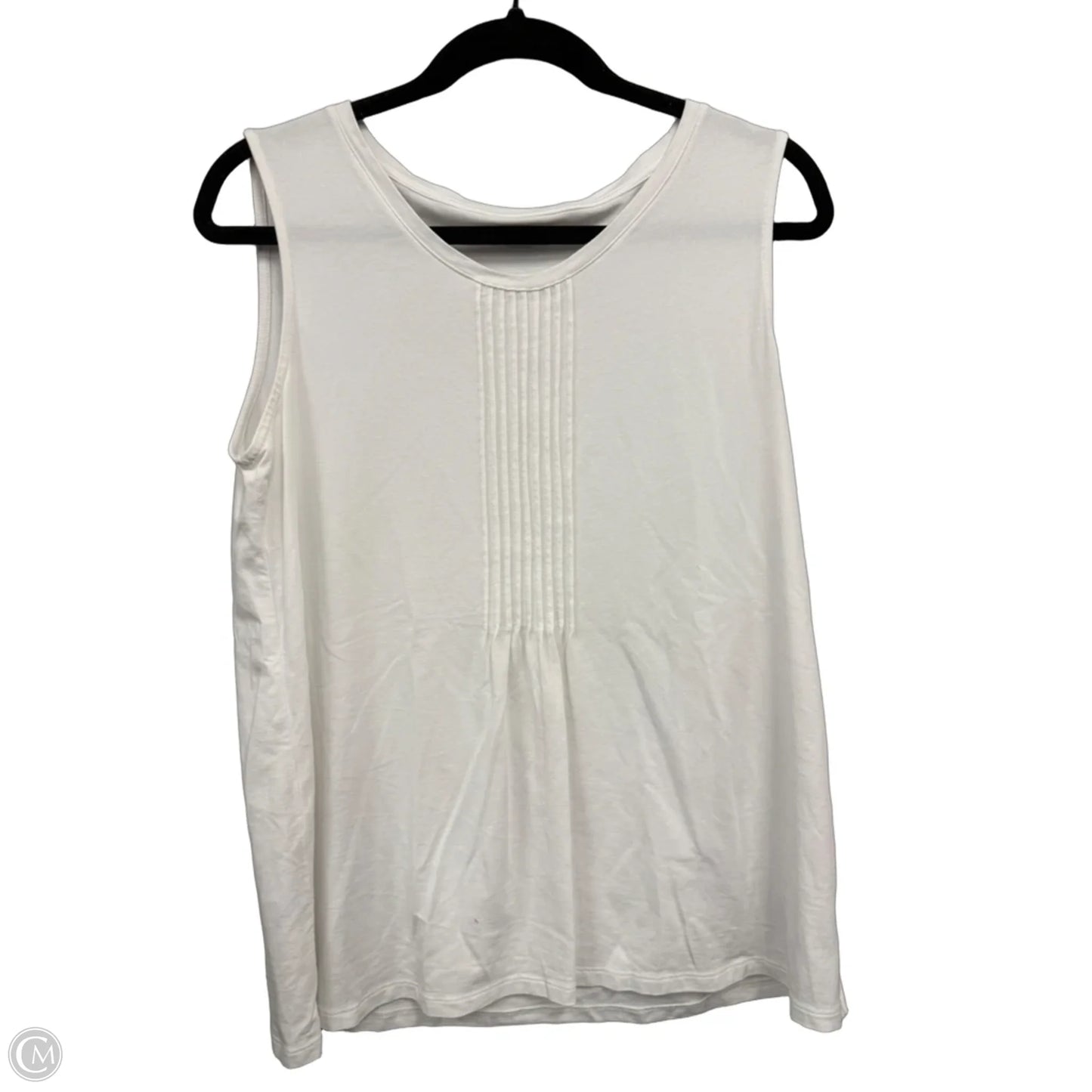 Top Sleeveless Basic By Lands End In White, Size: L
