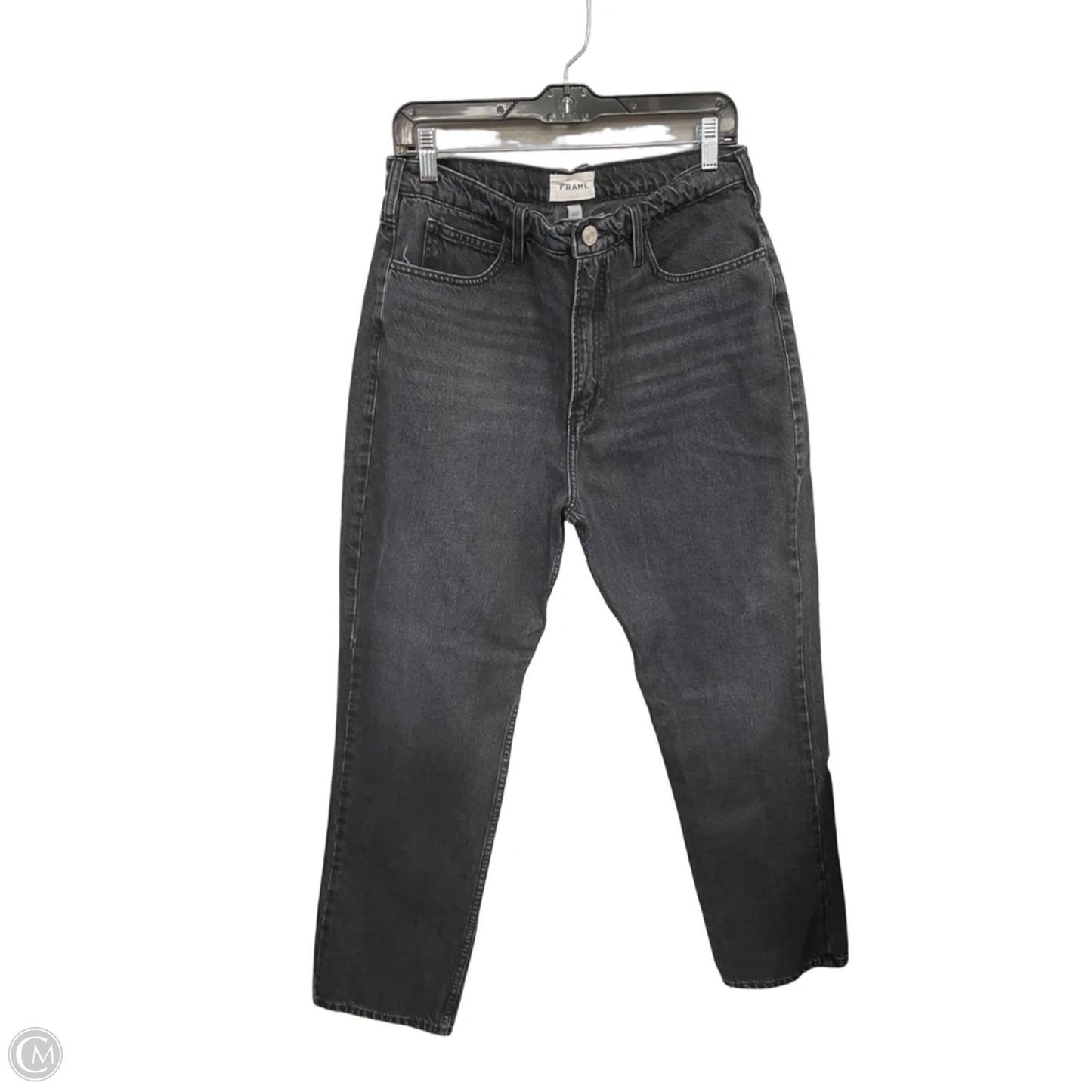 Jeans Boyfriend By Frame In Black Denim, Size: 10