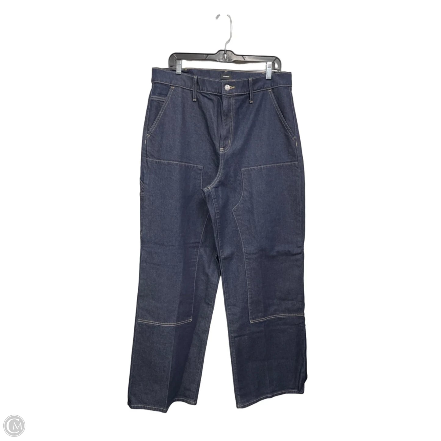 Jeans Wide Leg By Express In Blue Denim, Size: 14