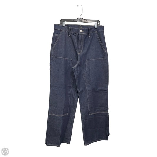 Jeans Wide Leg By Express In Blue Denim, Size: 14