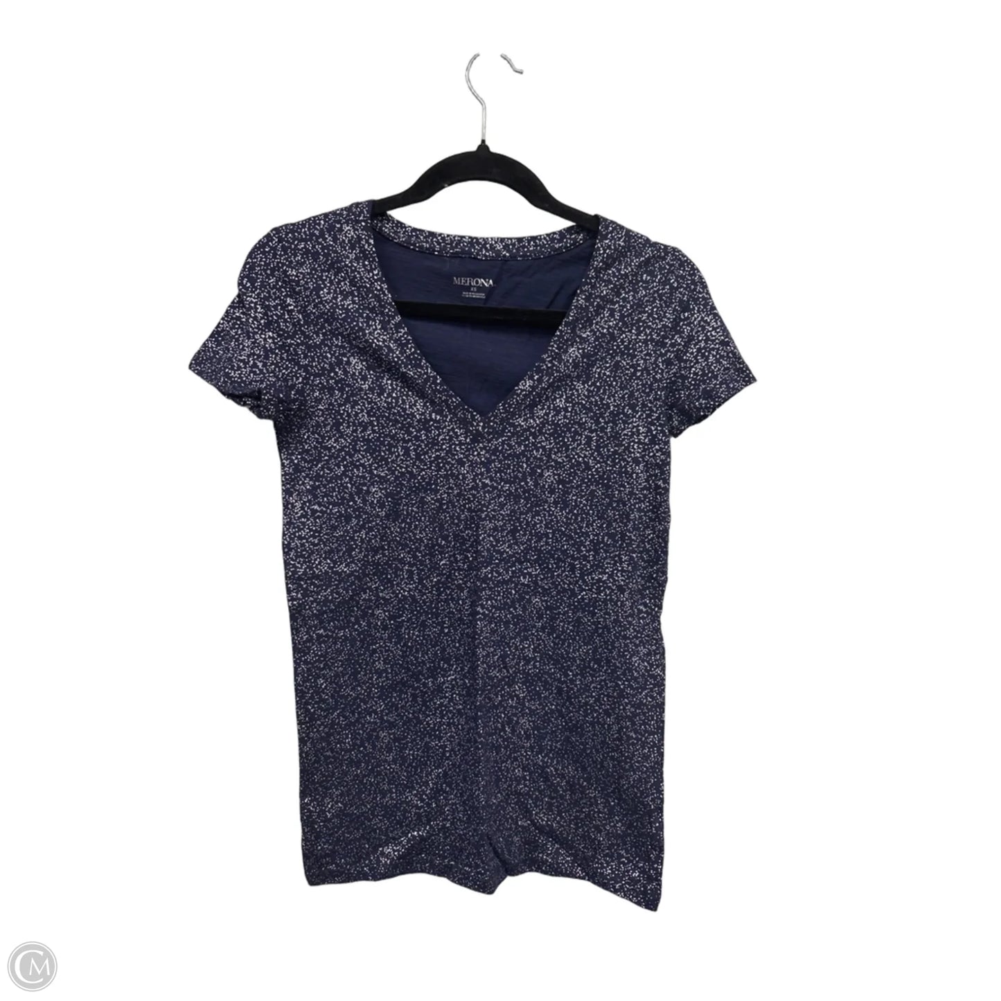 Top Short Sleeve Basic By Merona In Blue & Silver, Size: Xs
