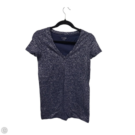 Top Short Sleeve Basic By Merona In Blue & Silver, Size: Xs