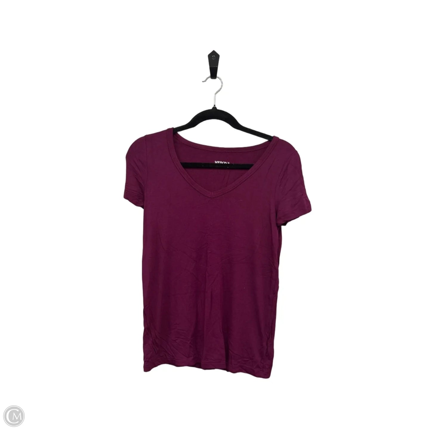 Top Short Sleeve Basic By Merona In Maroon, Size: Xs