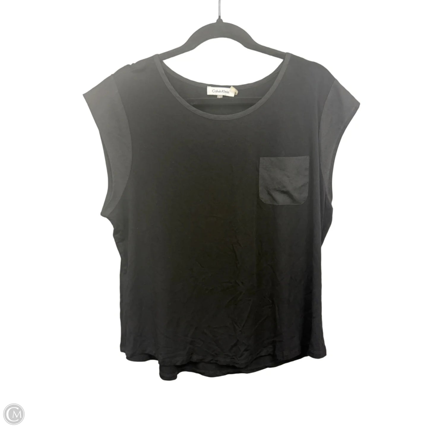 Top Short Sleeve Basic By Calvin Klein In Black, Size: Xl
