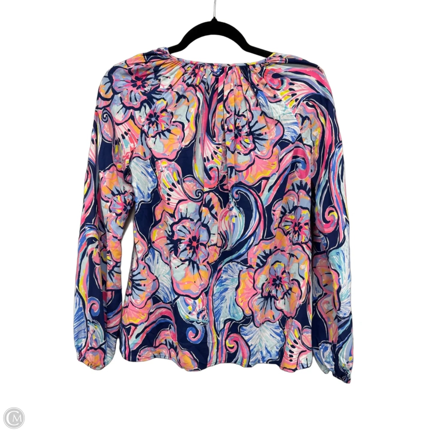 Blouse Designer By Lilly Pulitzer In Blue & Pink, Size: Xs