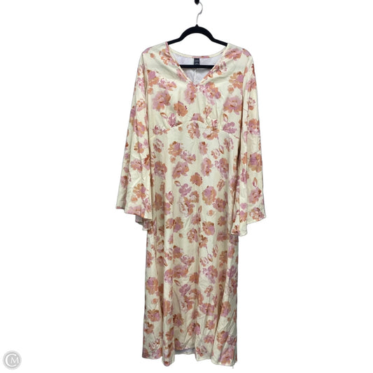 Dress Casual Maxi By Cme In Pink & Yellow, Size: L