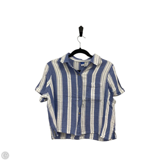 Top Short Sleeve By Old Navy In Blue & White, Size: S