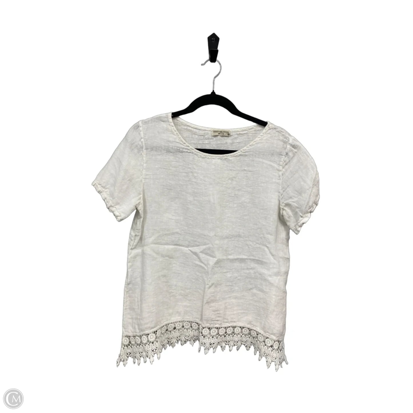 Blouse Short Sleeve By Terzo Millennio In White, Size: M