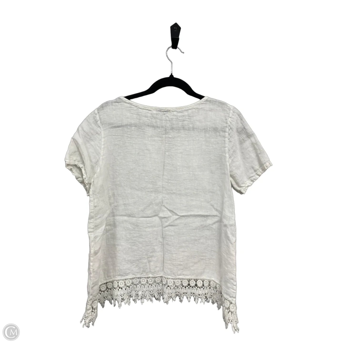 Blouse Short Sleeve By Terzo Millennio In White, Size: M