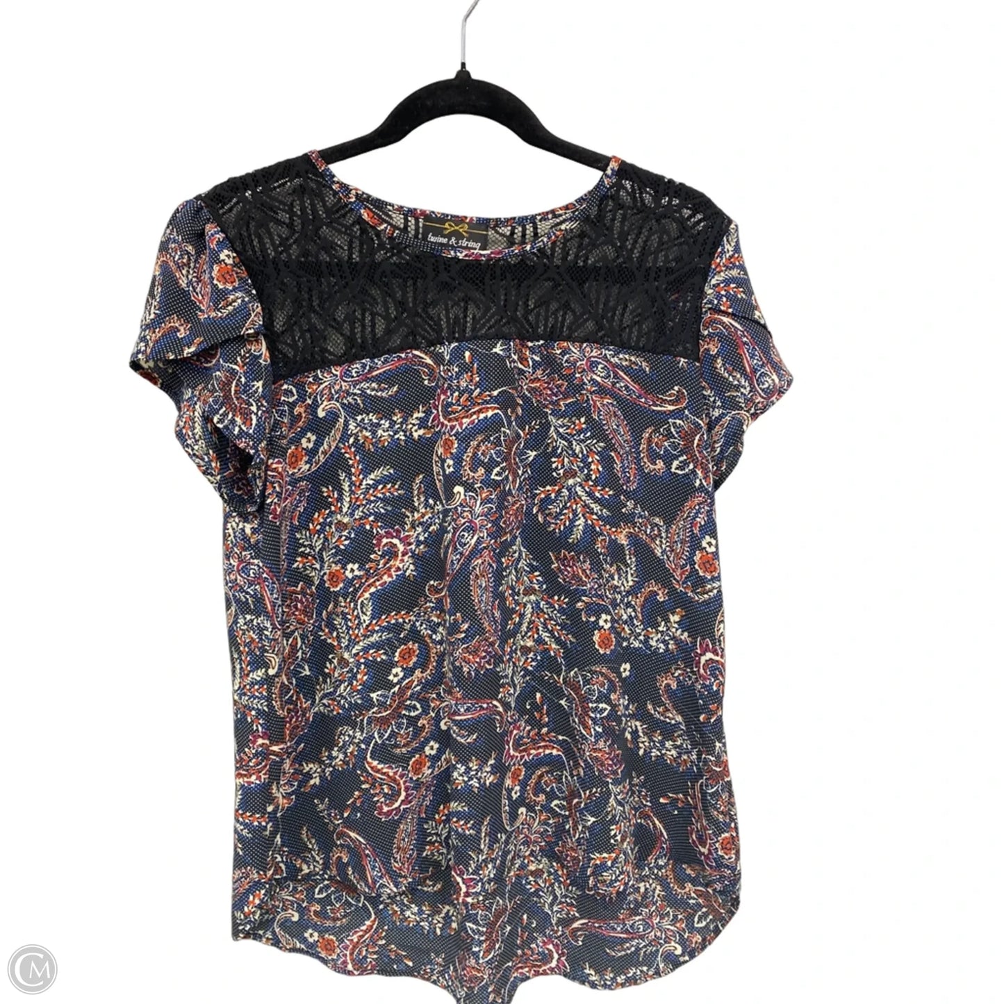 Blouse Short Sleeve By Clothes Mentor In Black & Red, Size: L