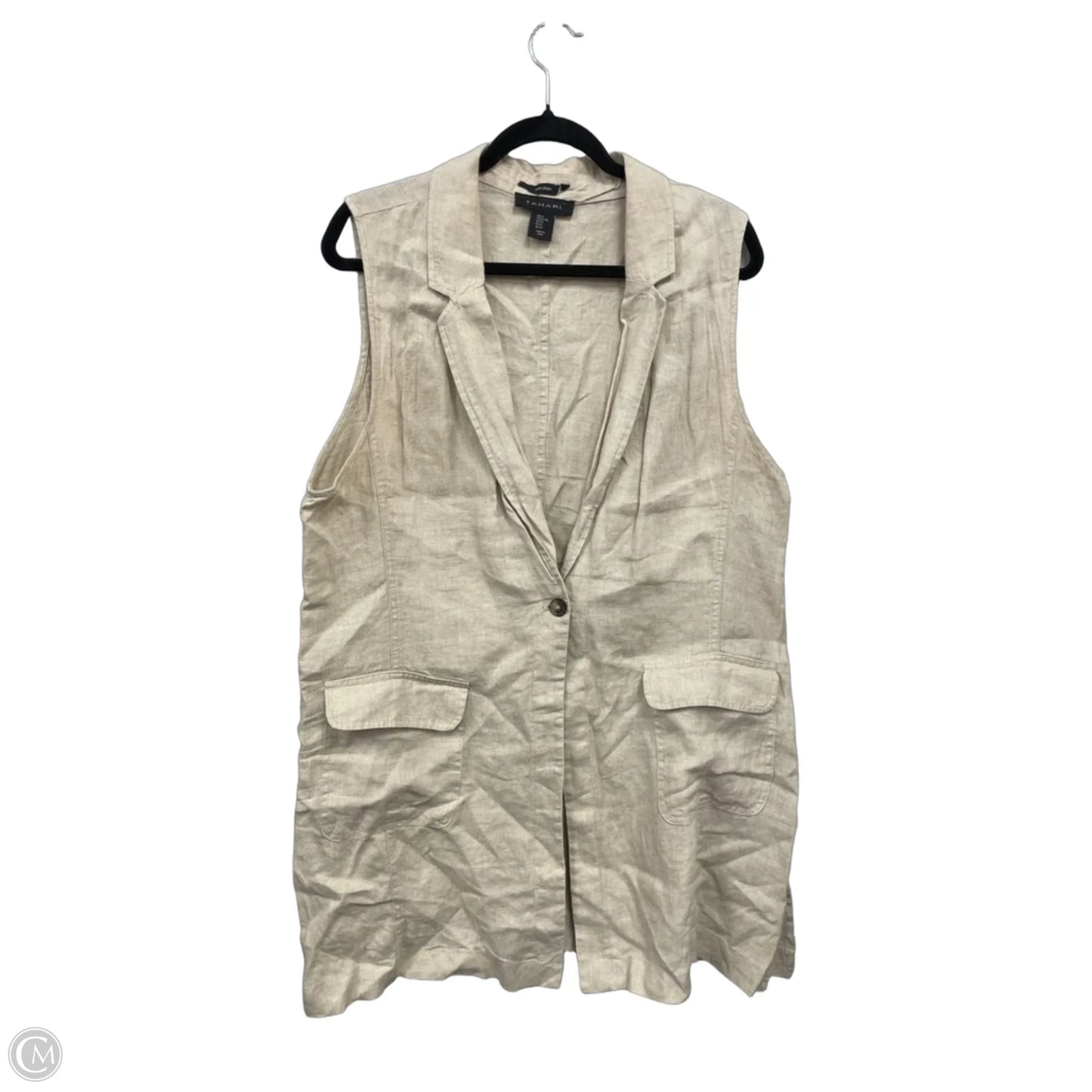 Vest Other By Tahari In Tan, Size: Xl