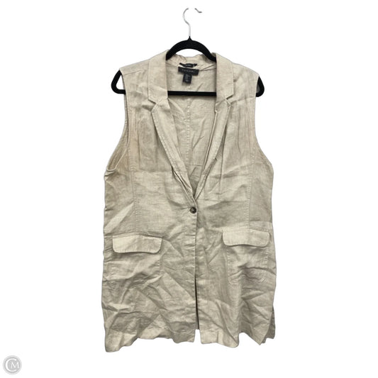 Vest Other By Tahari In Tan, Size: Xl