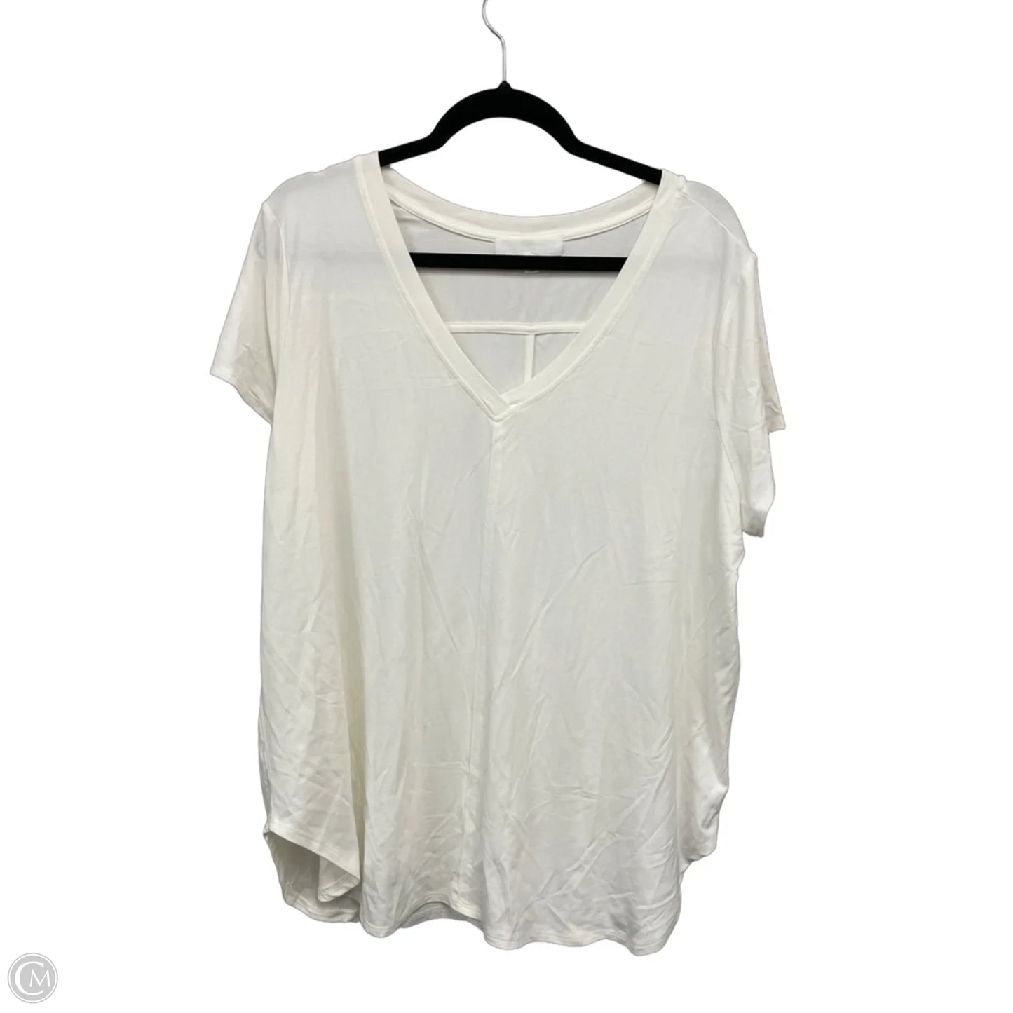 Top Short Sleeve By Adyson Parker In Ivory, Size: Xl