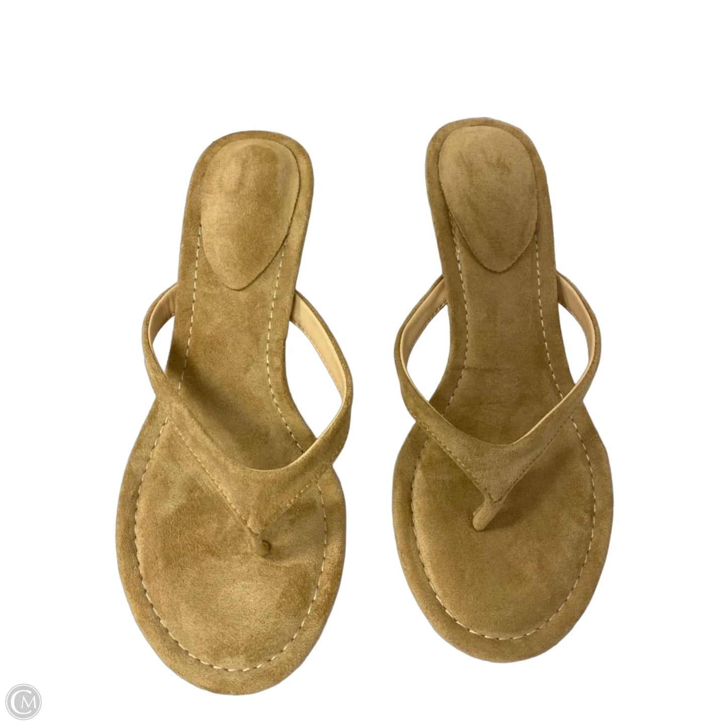 Sandals Heels Kitten By Clothes Mentor In Tan, Size: 8