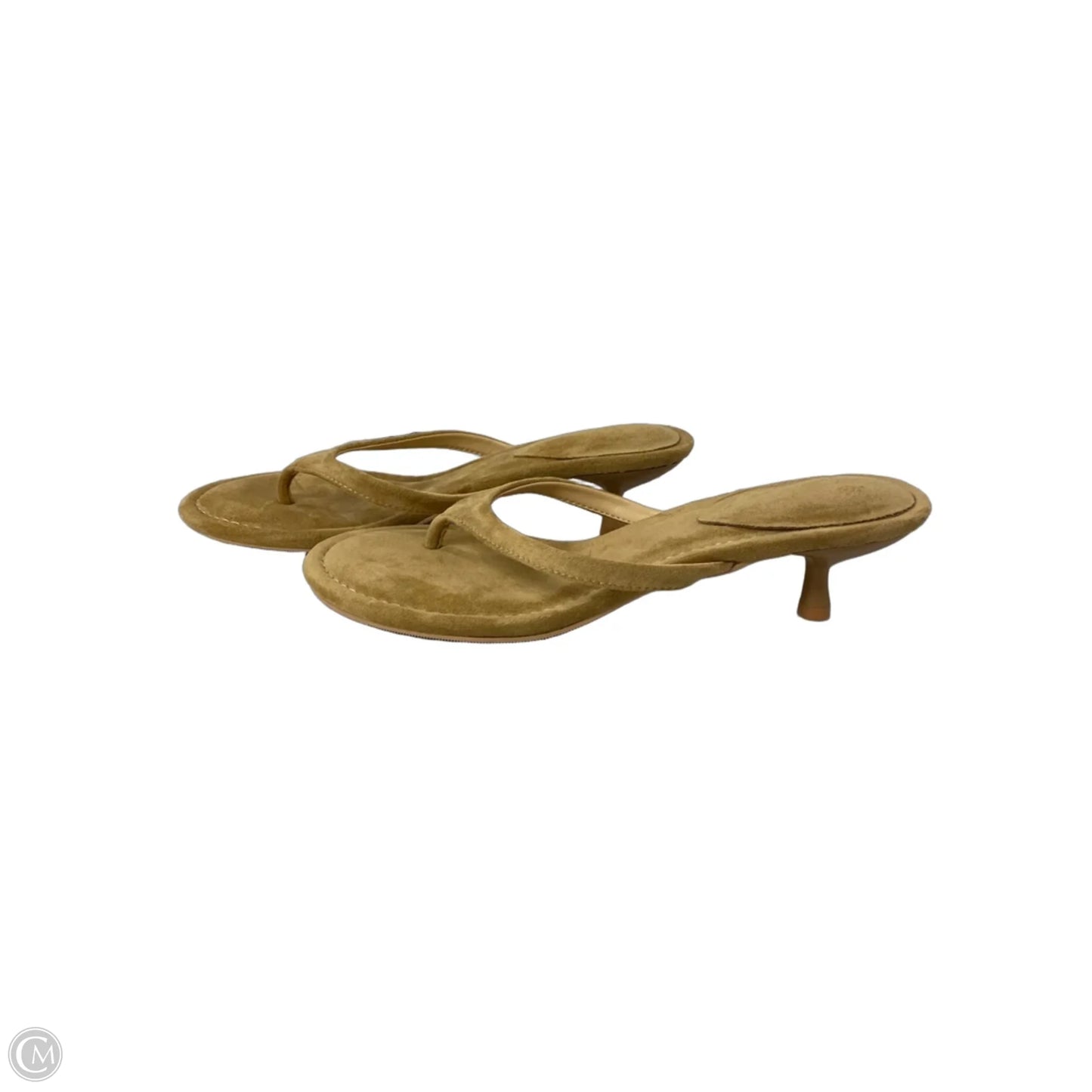 Sandals Heels Kitten By Clothes Mentor In Tan, Size: 8