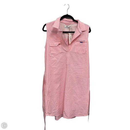 Dress Casual Short By Vineyard Vines In Pink & White, Size: 12