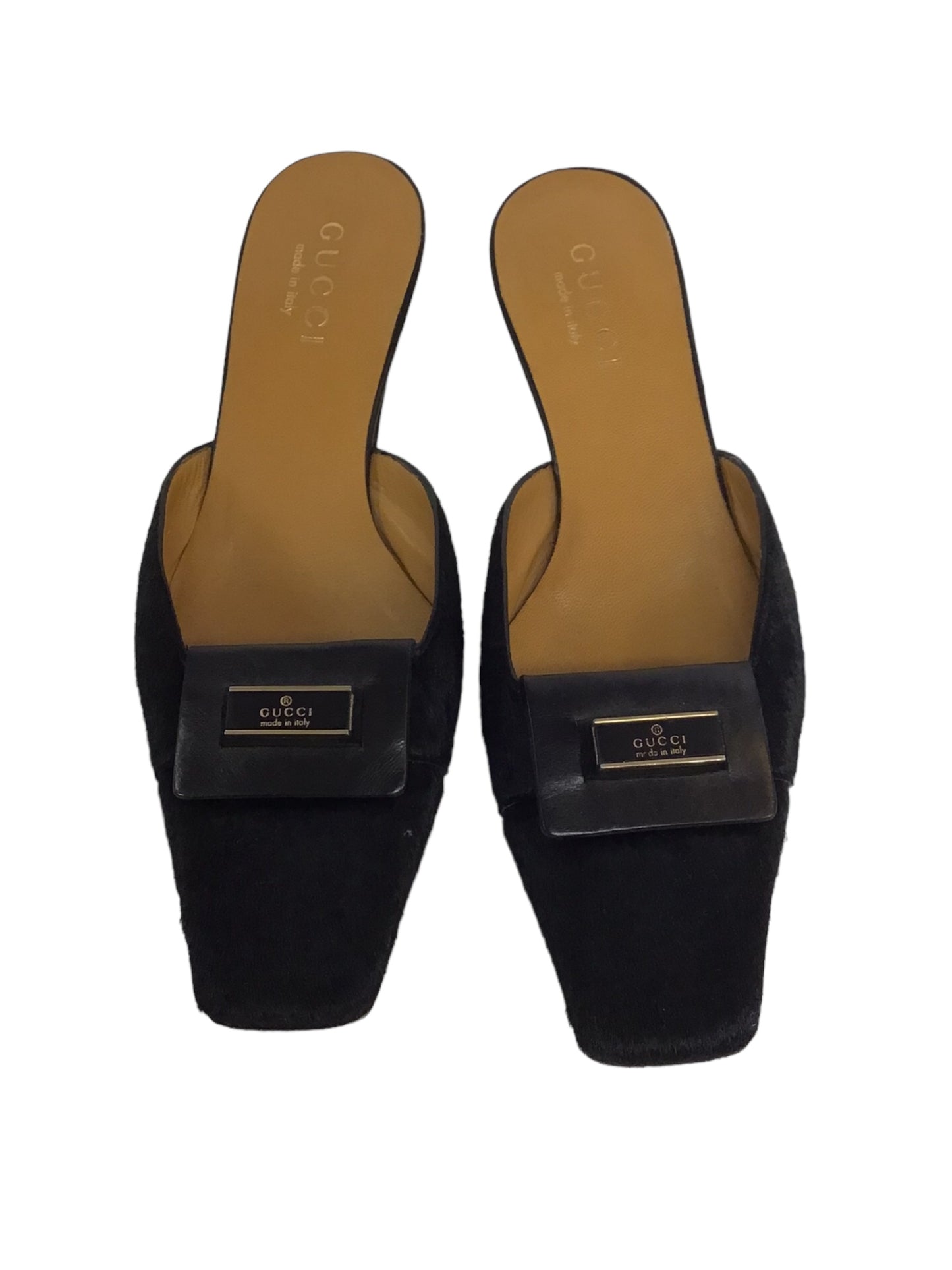 Gucci Luxury Designer Kitten Heels In Black, Size: 6