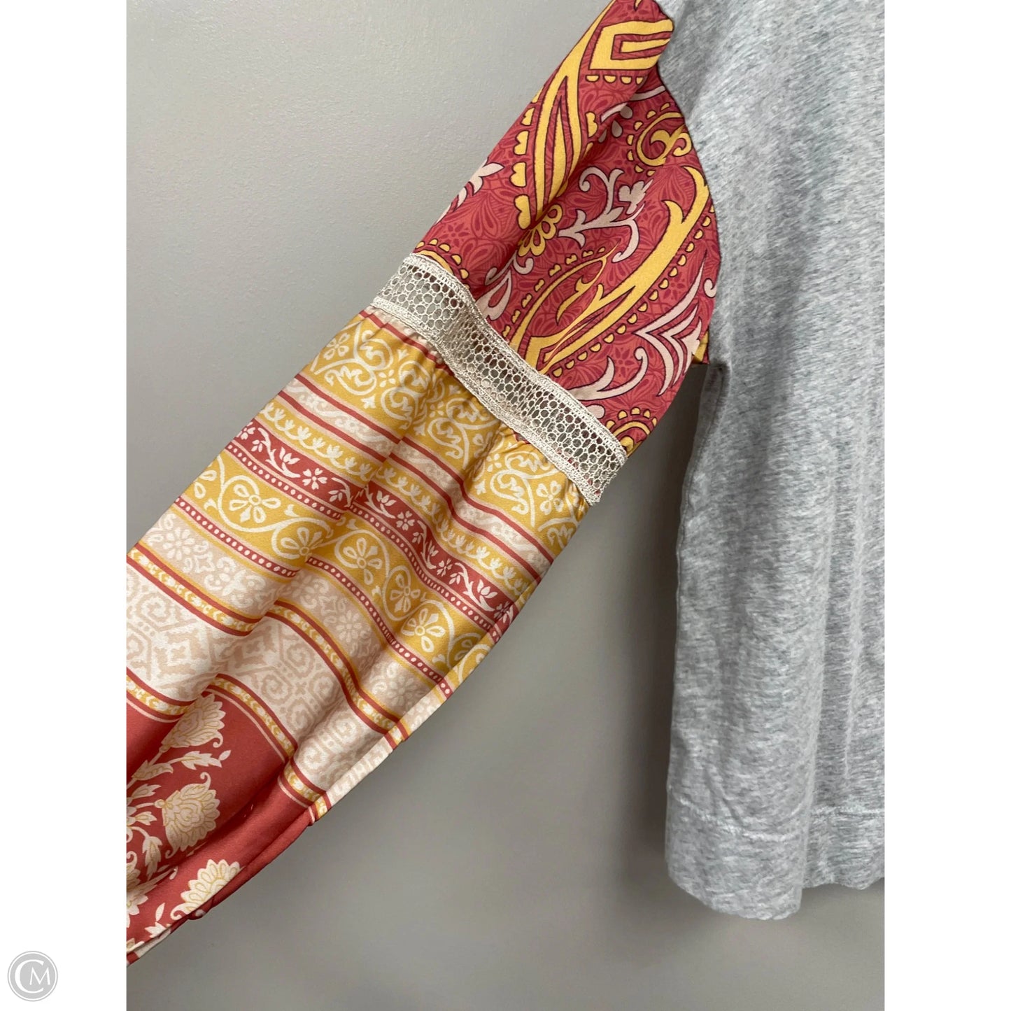 Top Long Sleeve By Tiny In Grey & Orange, Size: S