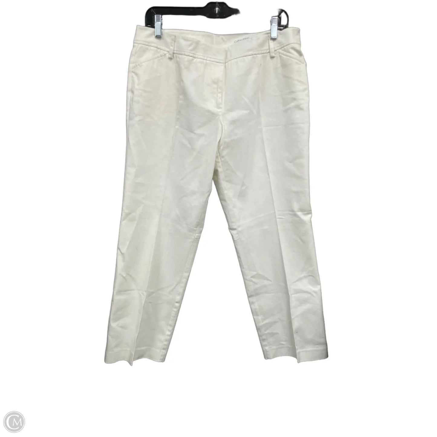 Jeans Straight By Calvin Klein In Ivory, Size: 12