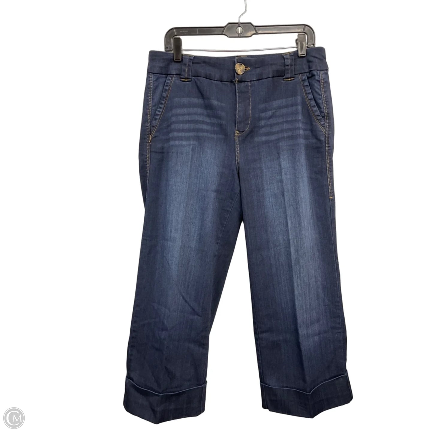 Jeans Wide Leg By One 5 One In Blue Denim, Size: 14