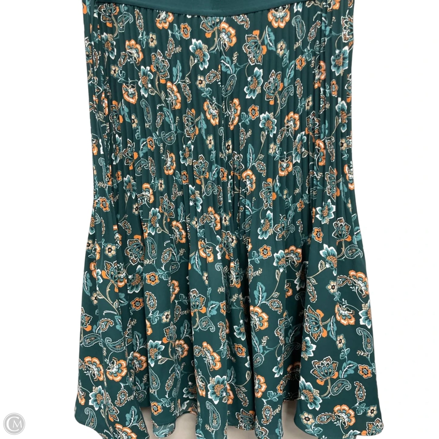 Skirt Midi By J. Jill In Green & Orange, Size: Mp