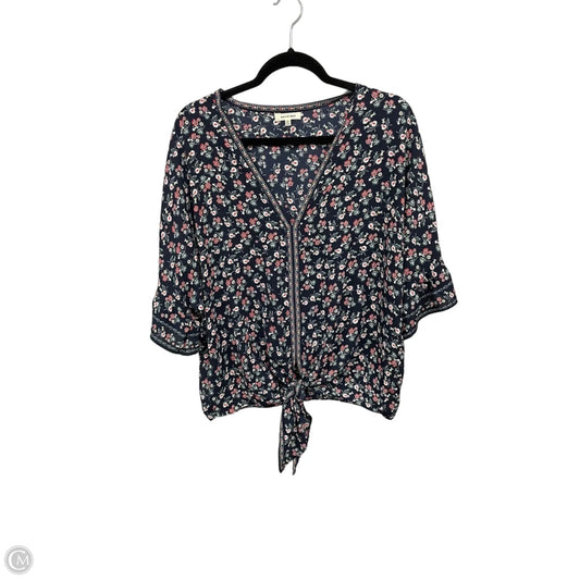 Blouse Short Sleeve By Max Studio In Blue & Green, Size: Xl