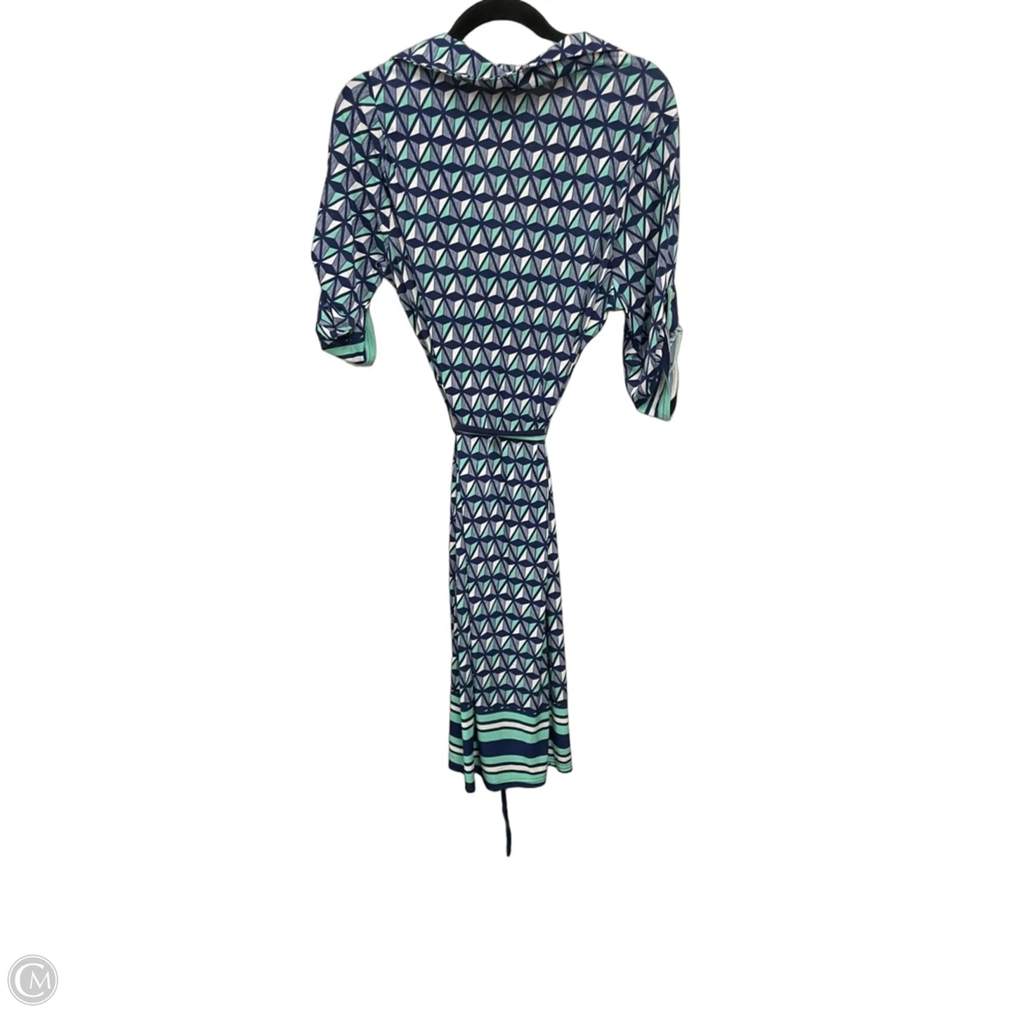 Dress Casual Short By Mlle Gabrielle In Blue & Green, Size: 1x