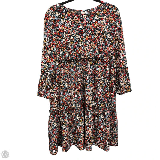 Dress Casual Short By Emery Rose In Black & Orange, Size: L