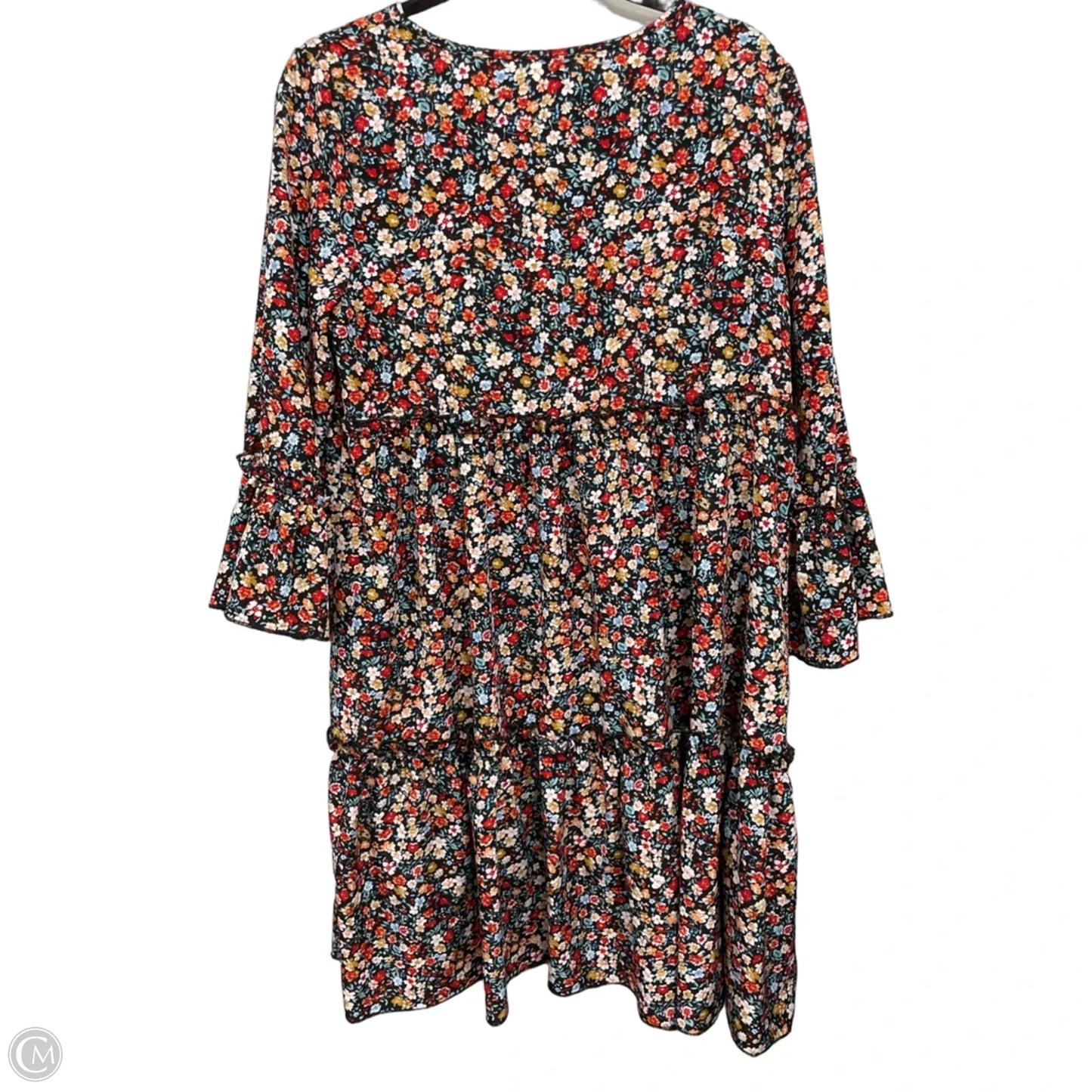 Dress Casual Short By Emery Rose In Black & Orange, Size: L