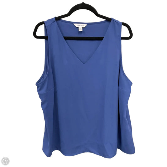Top Sleeveless By Nine West Apparel In Blue, Size: Xlp