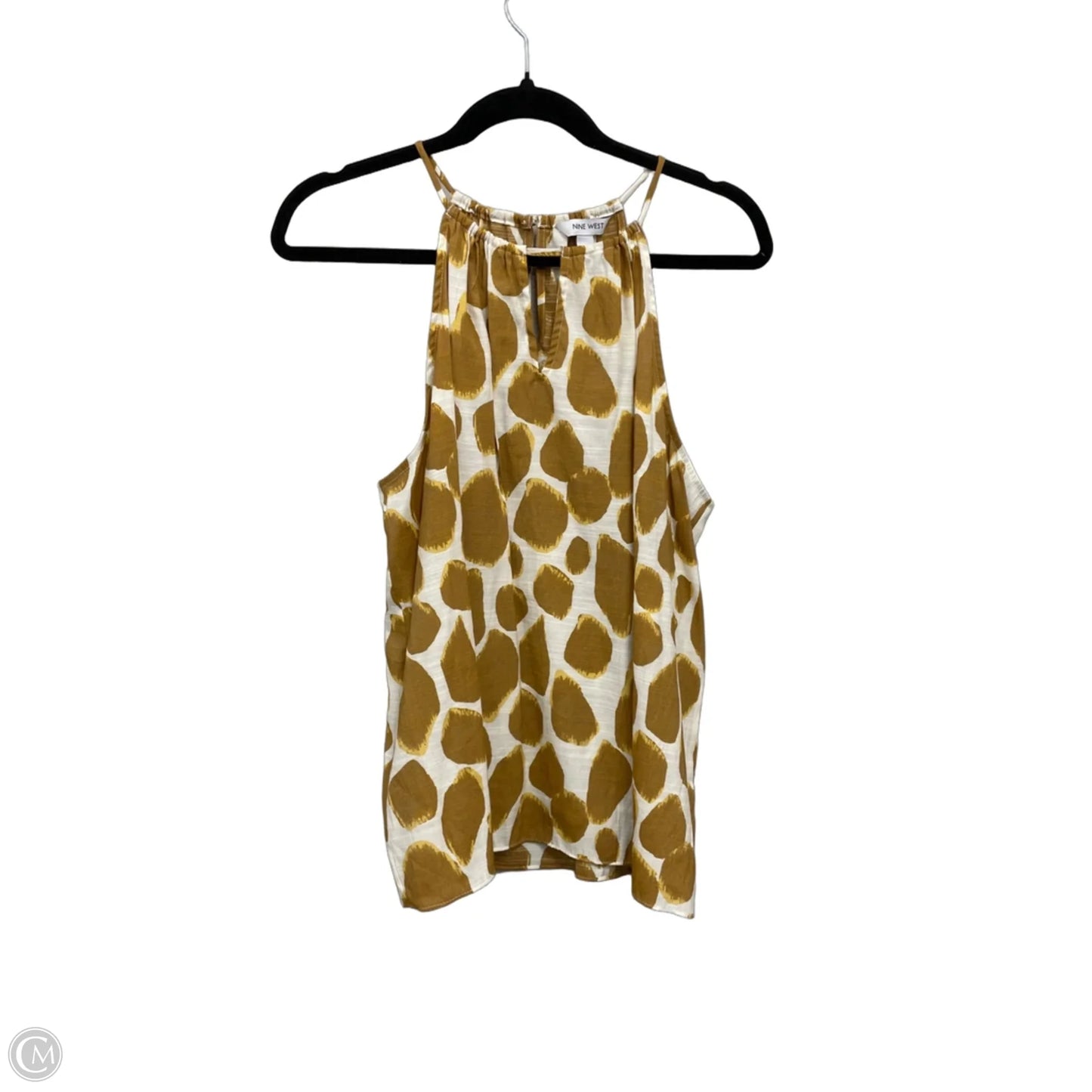Top Sleeveless By Nine West Apparel In Brown & Cream, Size: Xl