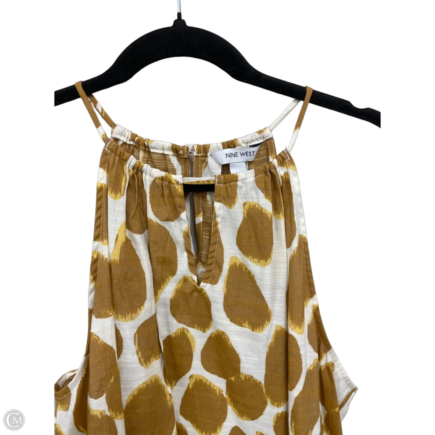 Top Sleeveless By Nine West Apparel In Brown & Cream, Size: Xl