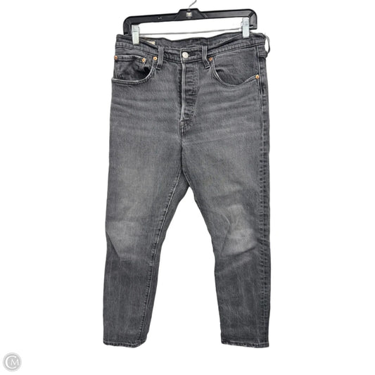 Jeans Straight By Levis In Black Denim, Size: 12
