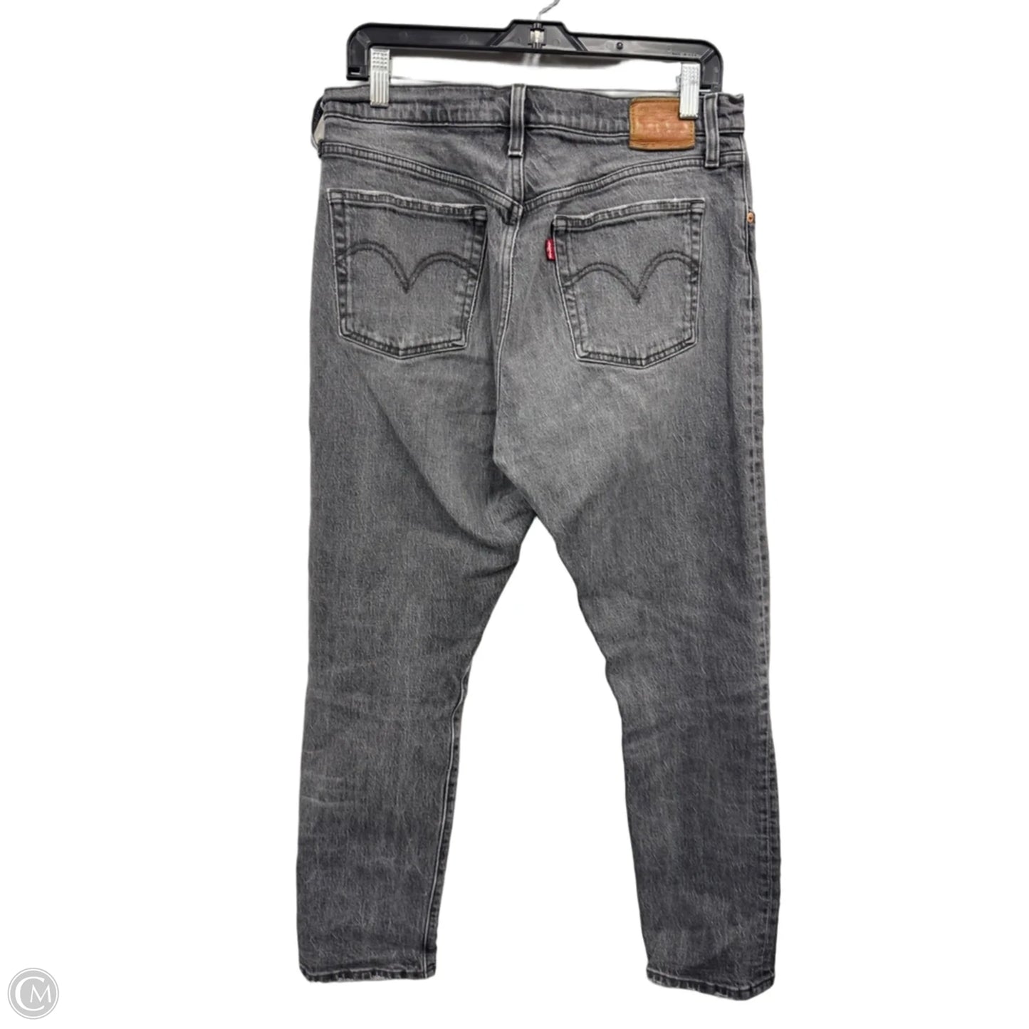 Jeans Straight By Levis In Black Denim, Size: 12