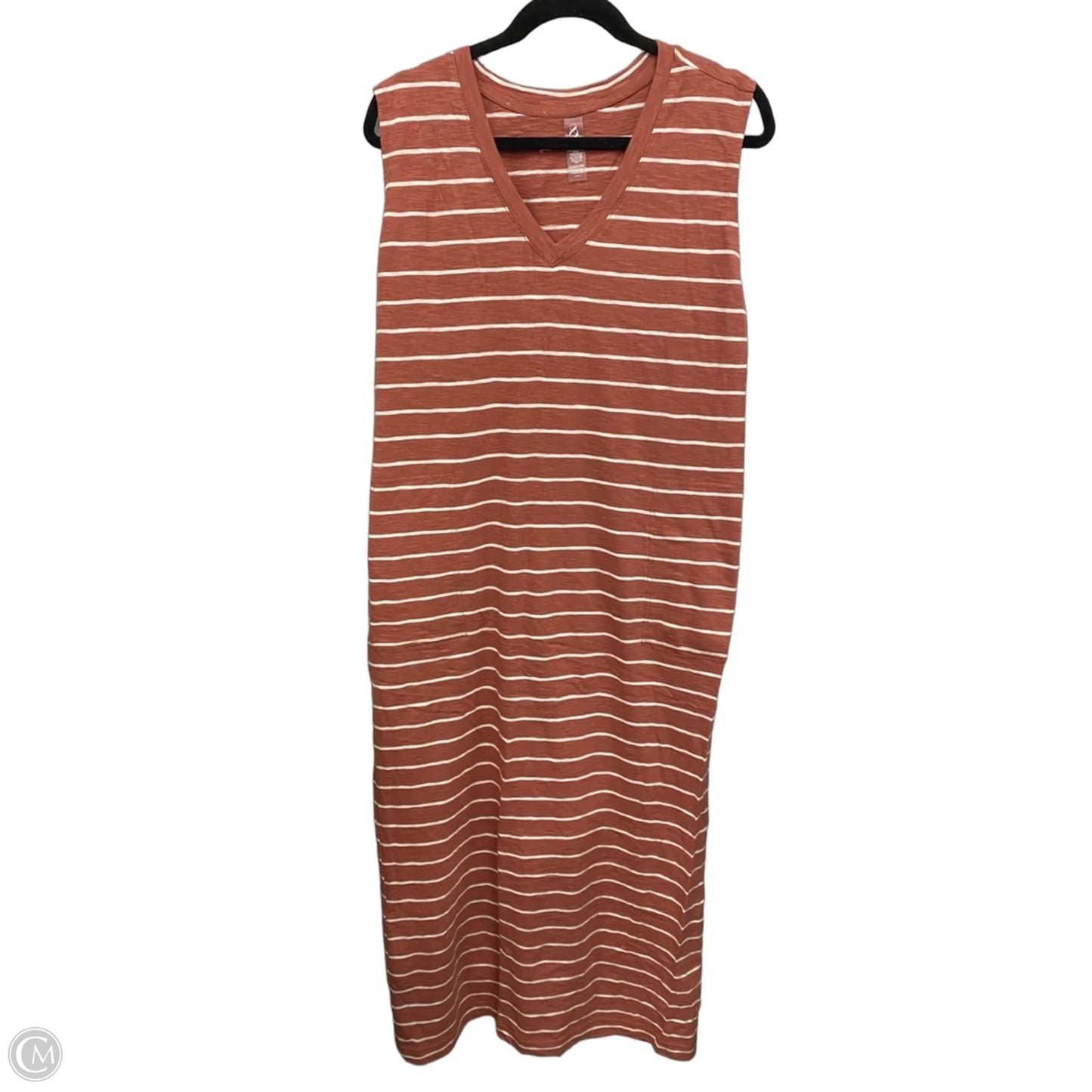 Dress Casual Maxi By Lou And Grey In Orange & White, Size: L