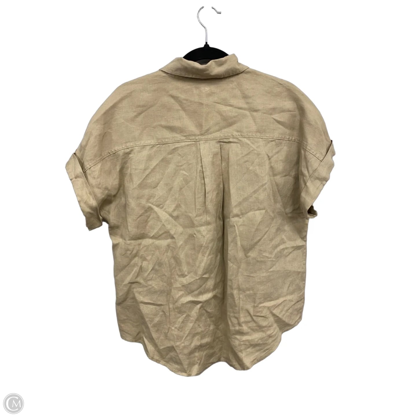 Blouse Short Sleeve By Banana Republic In Tan, Size: M