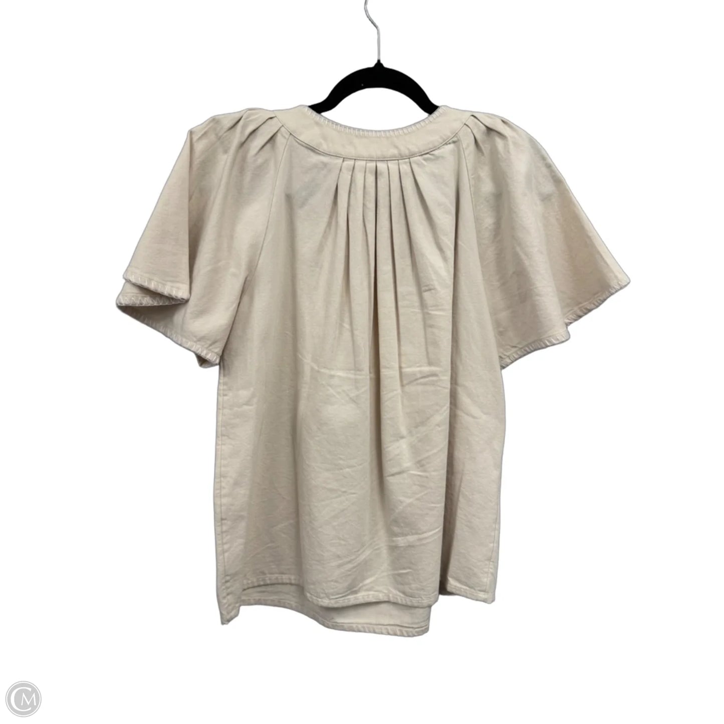 Top Short Sleeve By Crown And Ivy In Cream & White, Size: S