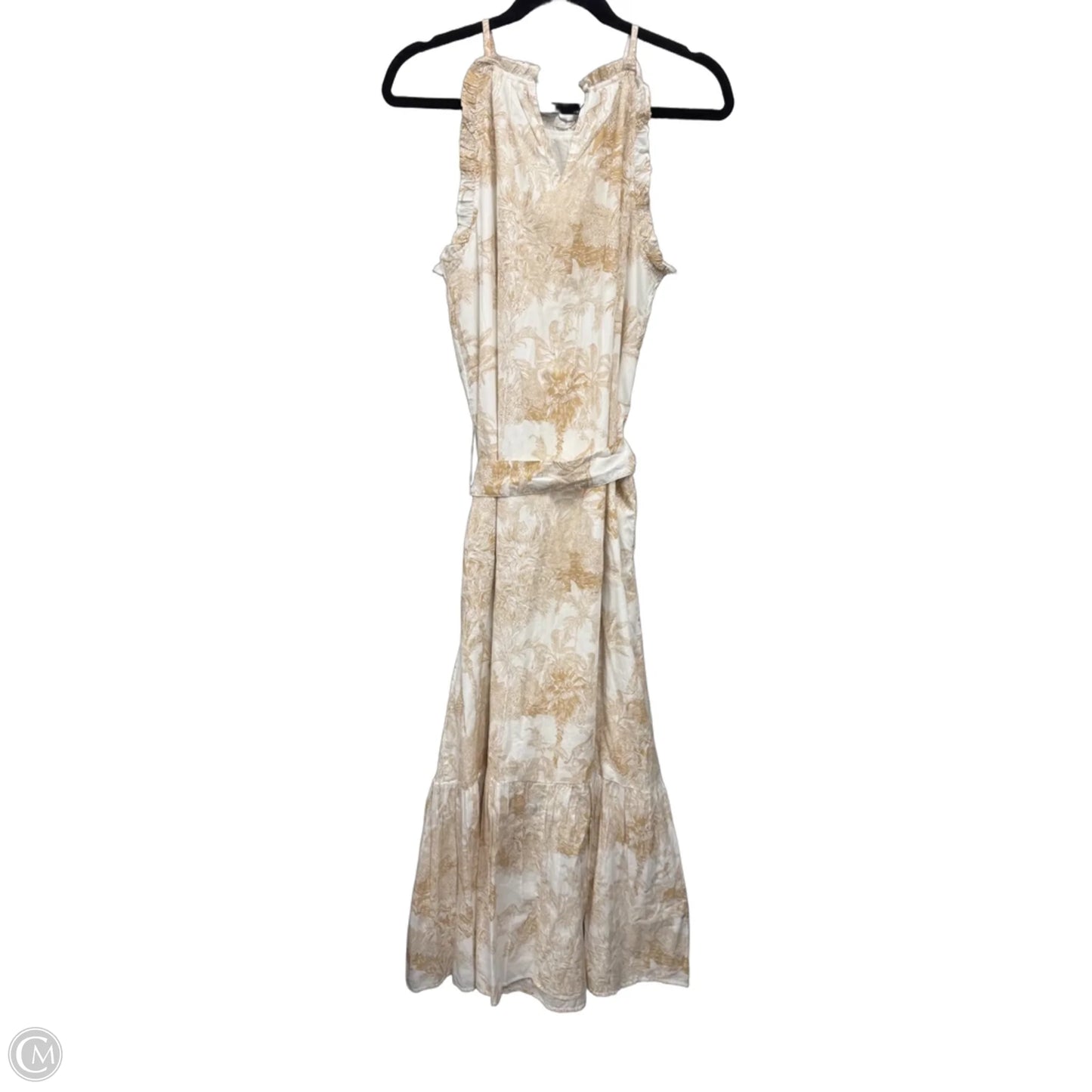 Dress Casual Maxi By Crown And Ivy In Tan & White, Size: M