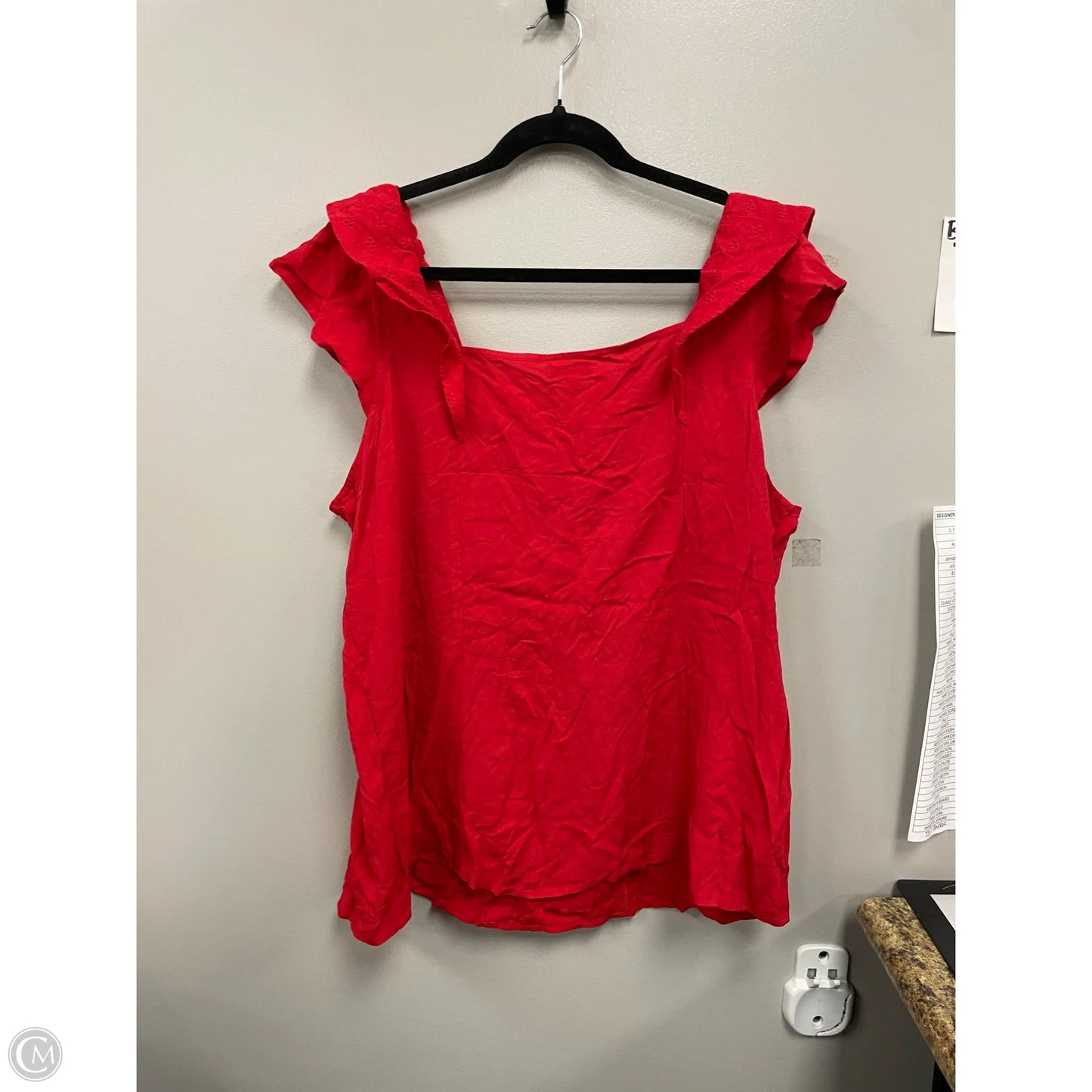 Blouse Short Sleeve By Maurices In Red, Size: 2x