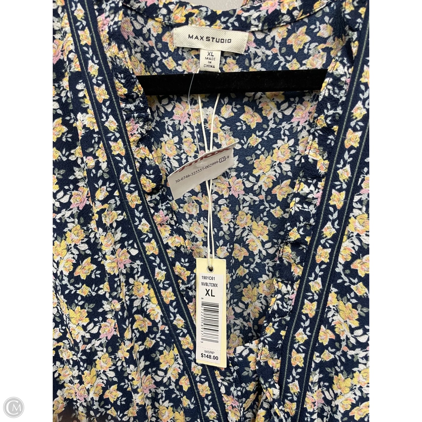 Dress Casual Maxi By Max Studio In Blue & Yellow, Size: Xl