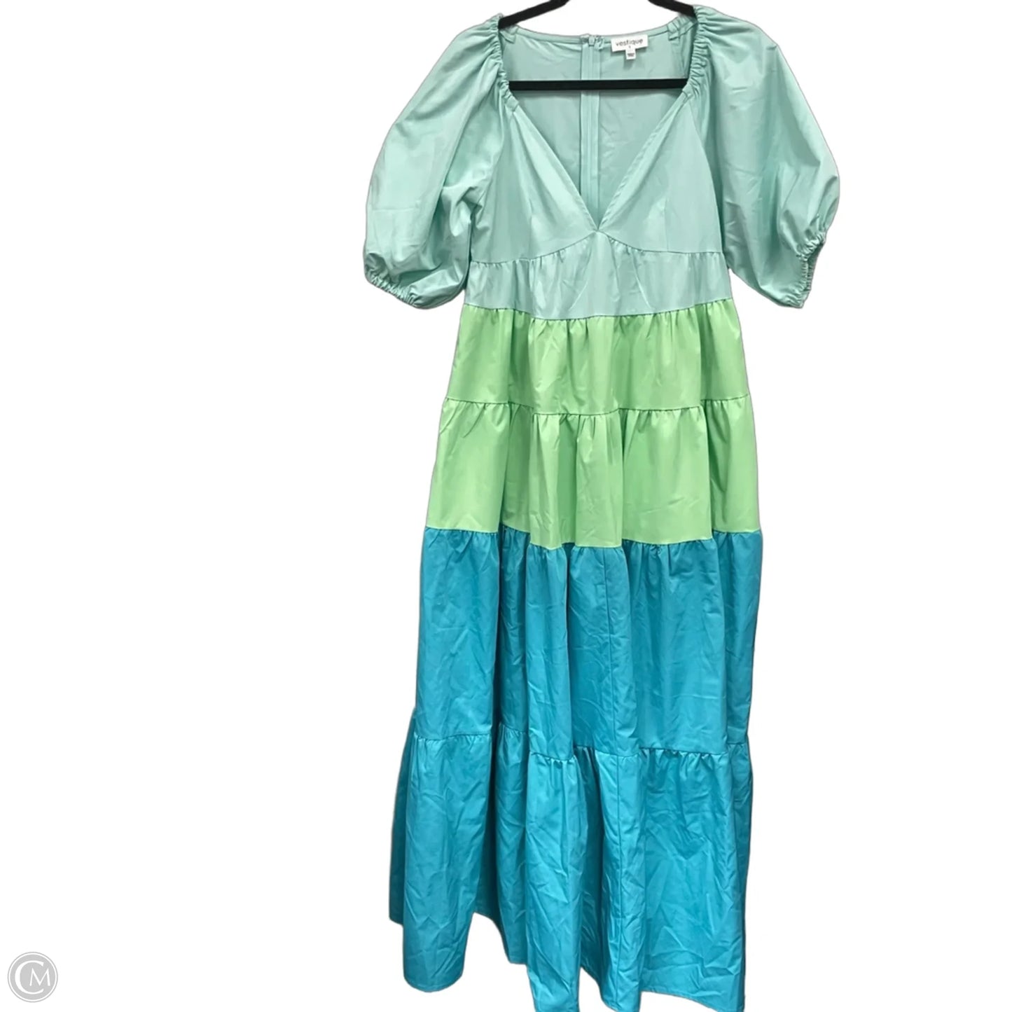 Dress Casual Maxi By Vestique In Blue & Green, Size: S