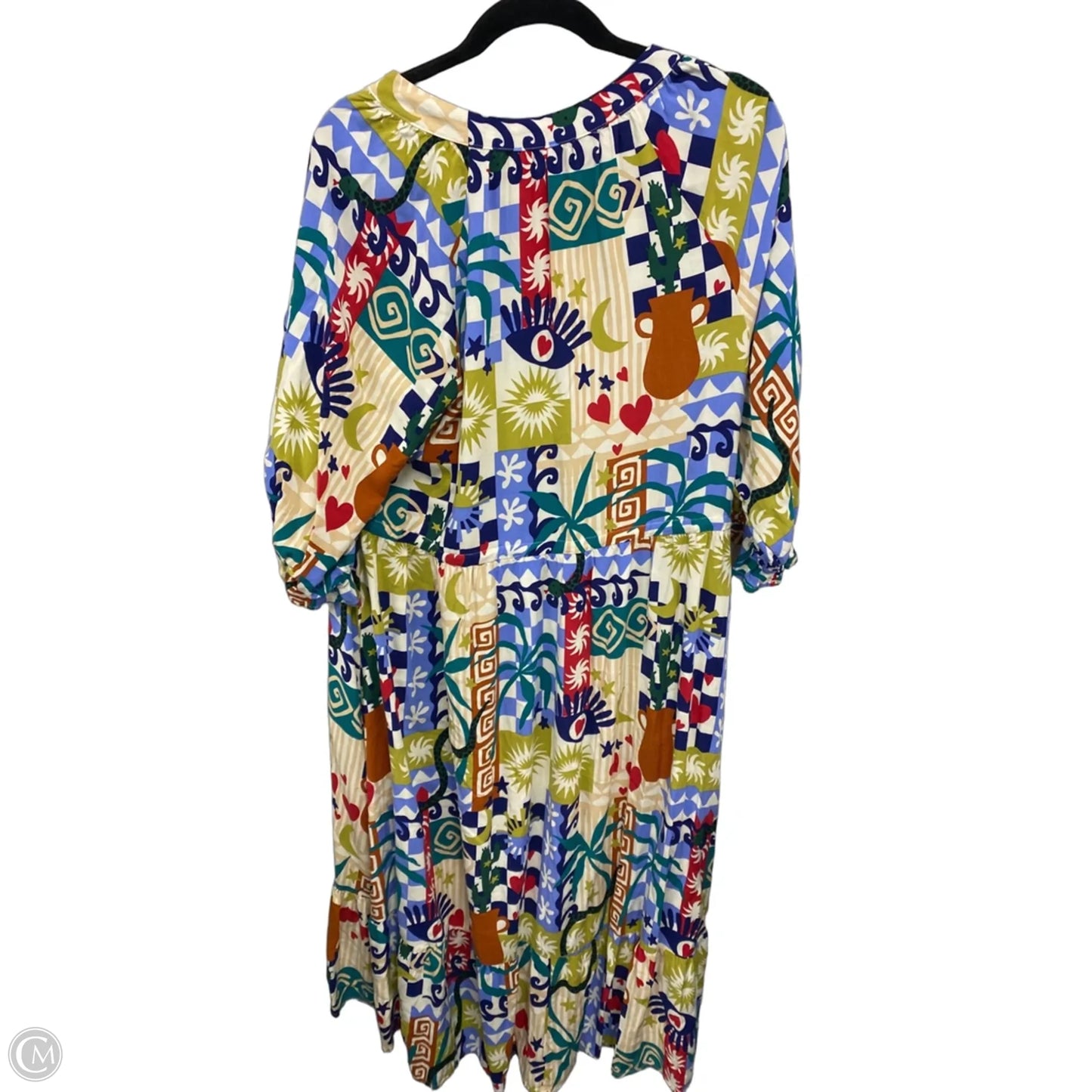 Dress Casual Maxi By Clothes Mentor In Blue & Green, Size: L
