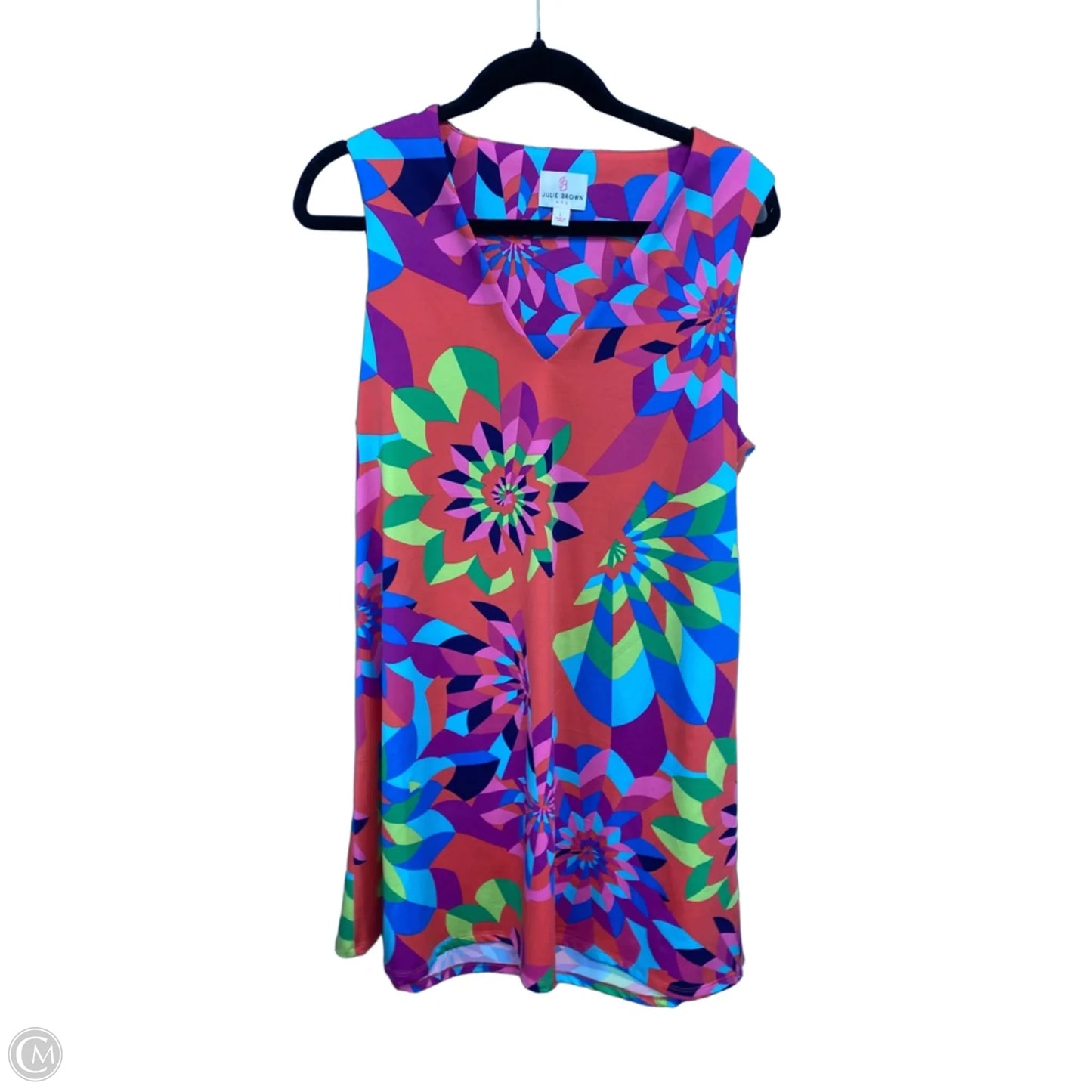 Dress Casual Short By Julie Brown In Orange & Purple, Size: L